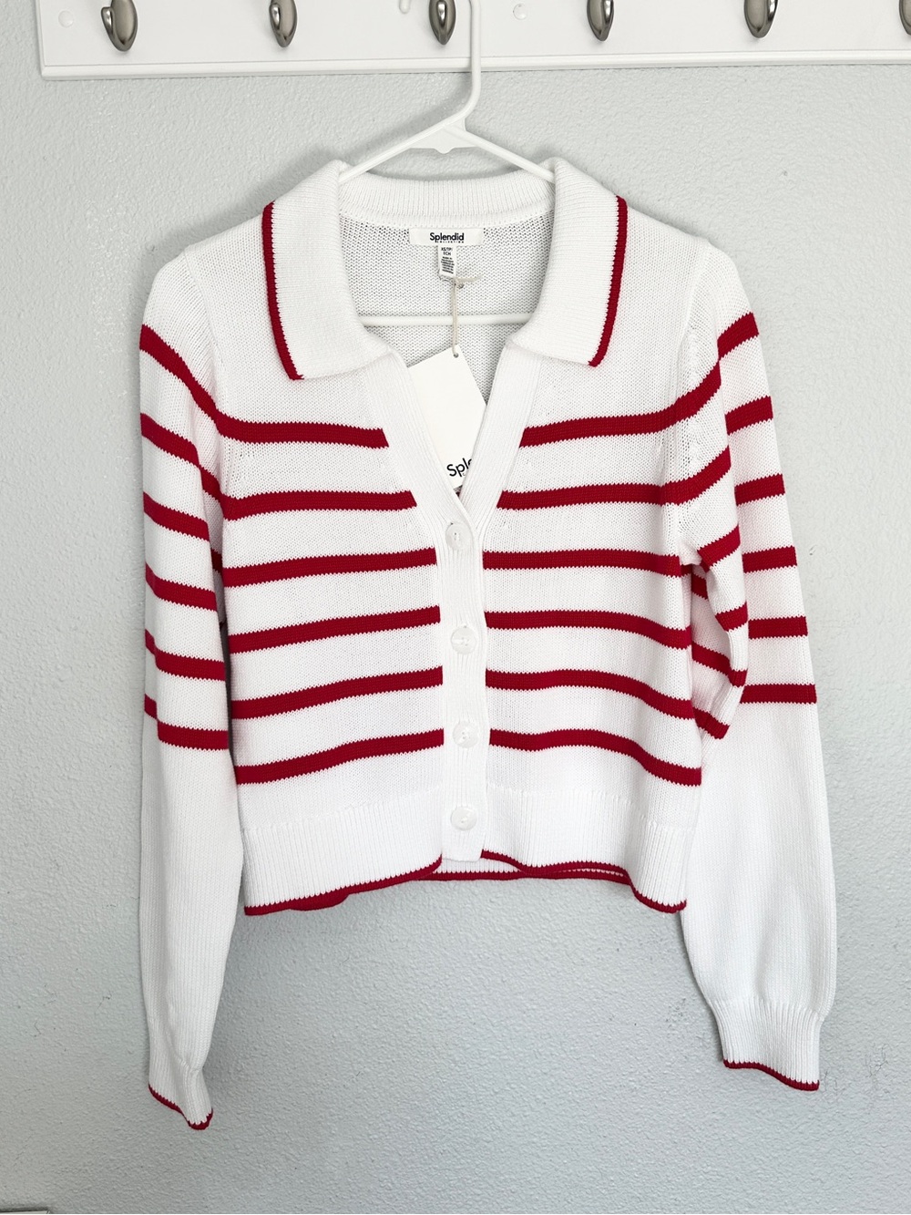 Splendid White & Red striped Cardigans